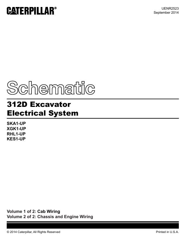 1 Schematic Caterpillar 312D Excavator (Electrical System) | UENR2523