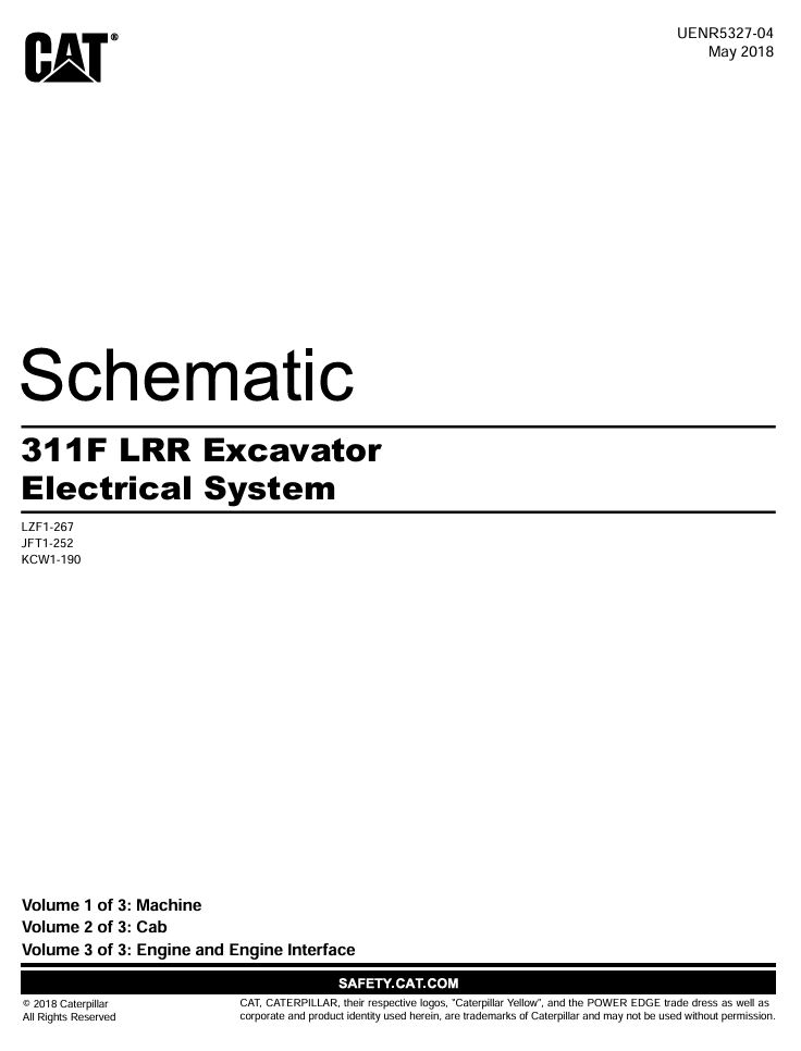1 Schematic Caterpillar 311F LRR Excavator (Electrical System) | UENR5327-04