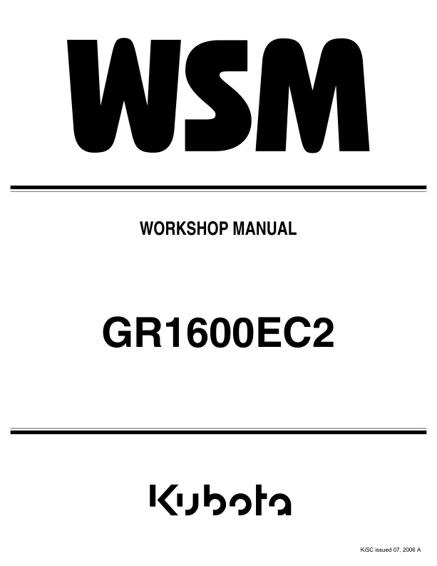 page_1 Service manual Kubota GR1600EC2 Tractor | 9Y011-15560