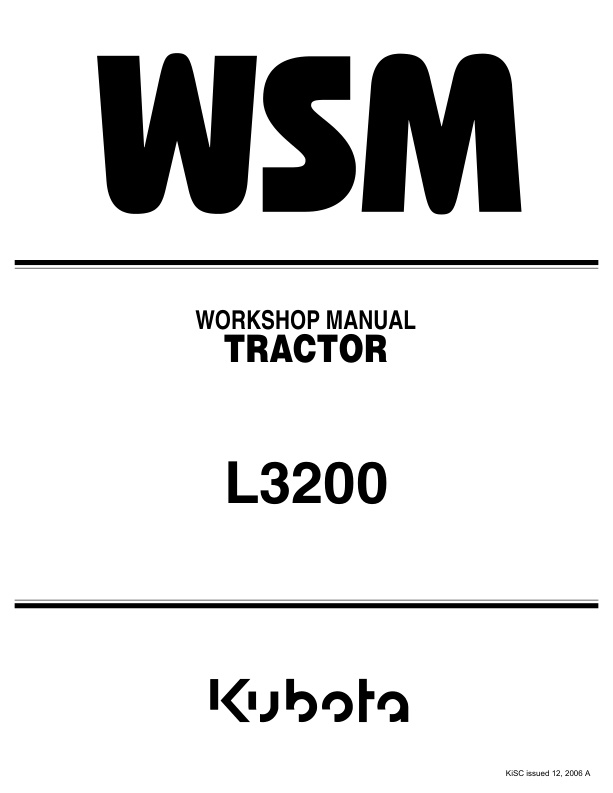 page_1 Service manual Kubota L3200 Tractor | 9Y011-13601