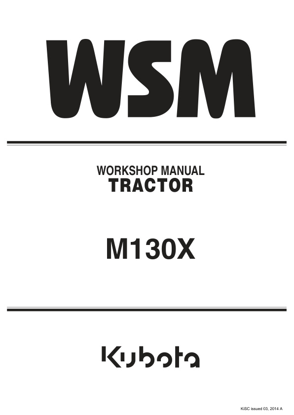 page_1 Service manual Kubota M130X Tractor | 9Y111-04474