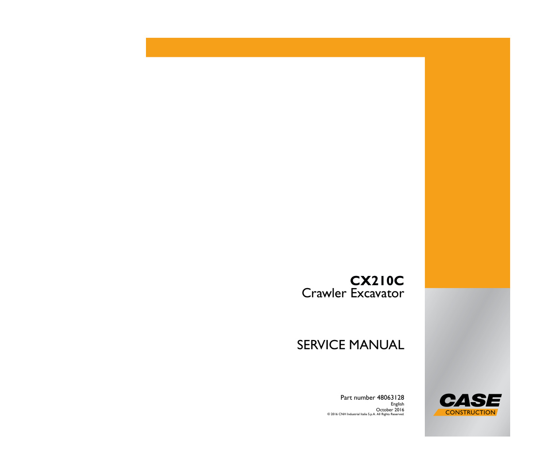 page_1 Service manual Case CX210C Crawler Excavator | 48063128