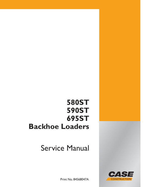 page_1 Service manual Case 580ST, 590ST, 695ST Backhoe Loaders | 84568047A