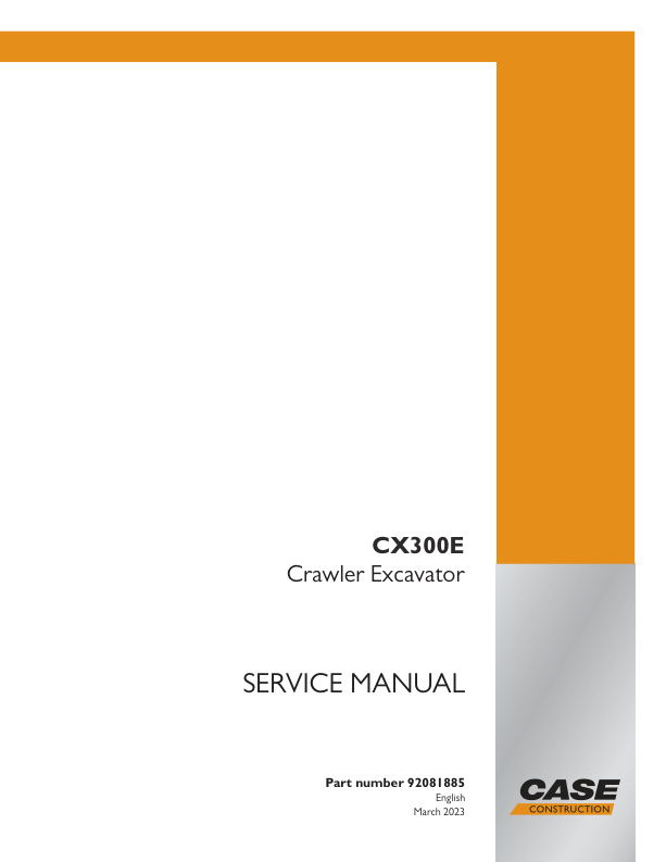 page_1 Service manual Case CX300E Crawler Excavator | 92081885