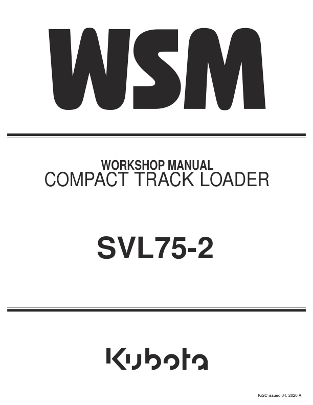 page_1 Service manual Kubota SVL75-2 Track Loader | RY911-22166