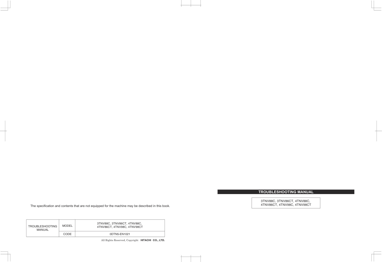 Techinical Manual Hitachi 3TNV, 4TNV Series Engines | ETDEP-EN-01