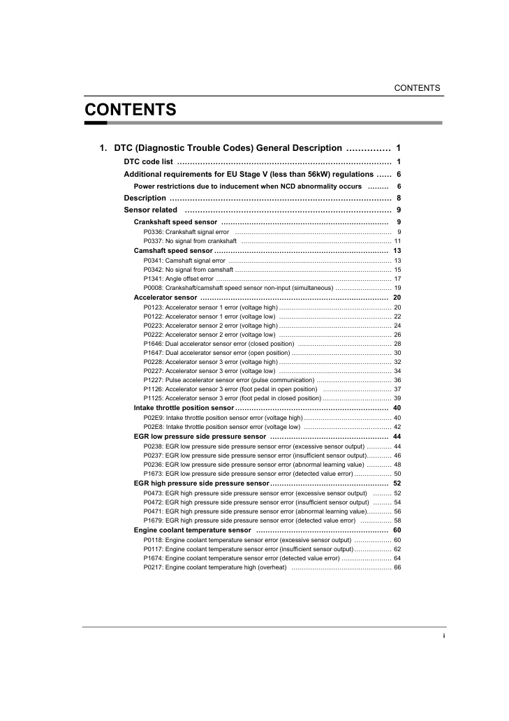 Techinical Manual Hitachi 3TNV, 4TNV Series Engines | ETDEP-EN-01