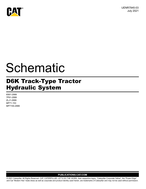 page_3 Schematic Caterpillar D6K Track-Type Tractor Hydraulic System | UENR7945-03