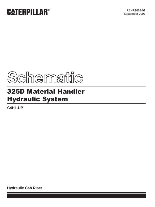 1 Schematic Caterpillar 325D Material Handler Hydraulic System | RENR9668-01