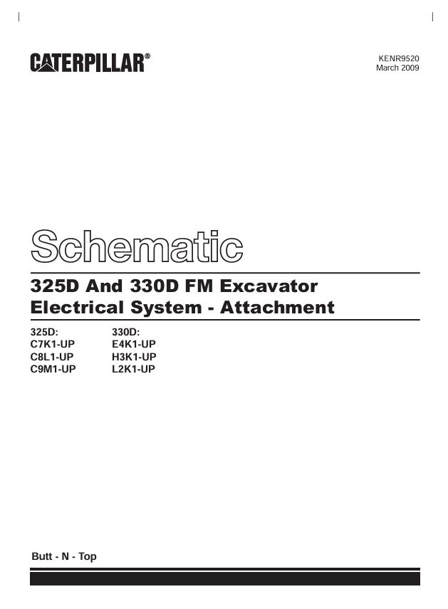 1 Schematic Caterpillar 325D And 330D FM Excavator Electrical System – Attachment | KENR9520-00