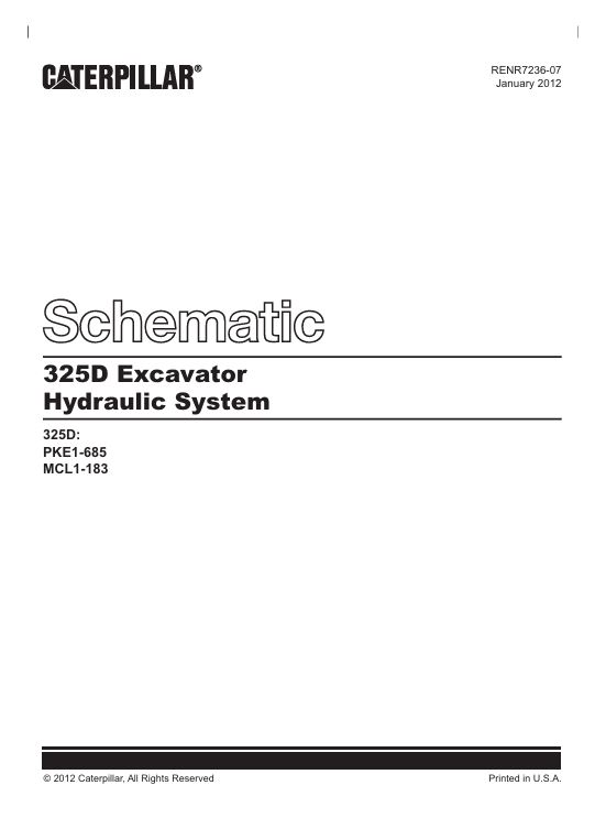 1 Schematic Caterpillar 325D Excavator Hydraulic System | RENR7236-07