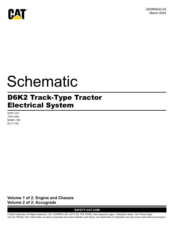 page_3 Schematic Caterpillar D6K2 Track-Type Tractor Electrical System | UENR6443-04