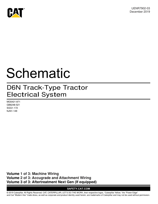 page_3 Schematic Caterpillar D6N Track-Type Tractor Electrical System | UENR7902-03