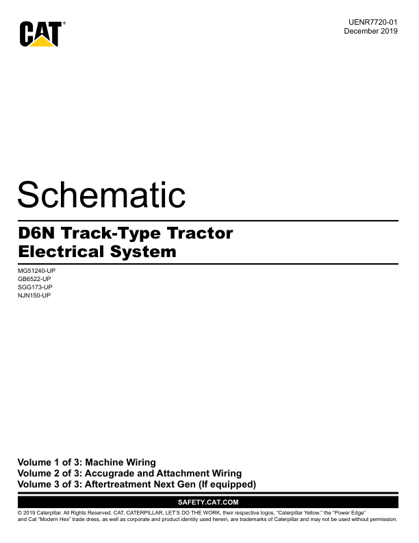 page_3 Schematic Caterpillar D6N Track-Type Tractor Electrical System | UENR7720-01