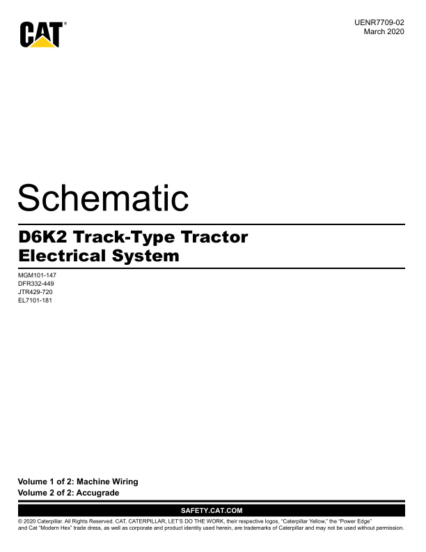 page_3 Schematic Caterpillar D6K2 Track-Type Tractor Electrical System | UENR7709-02