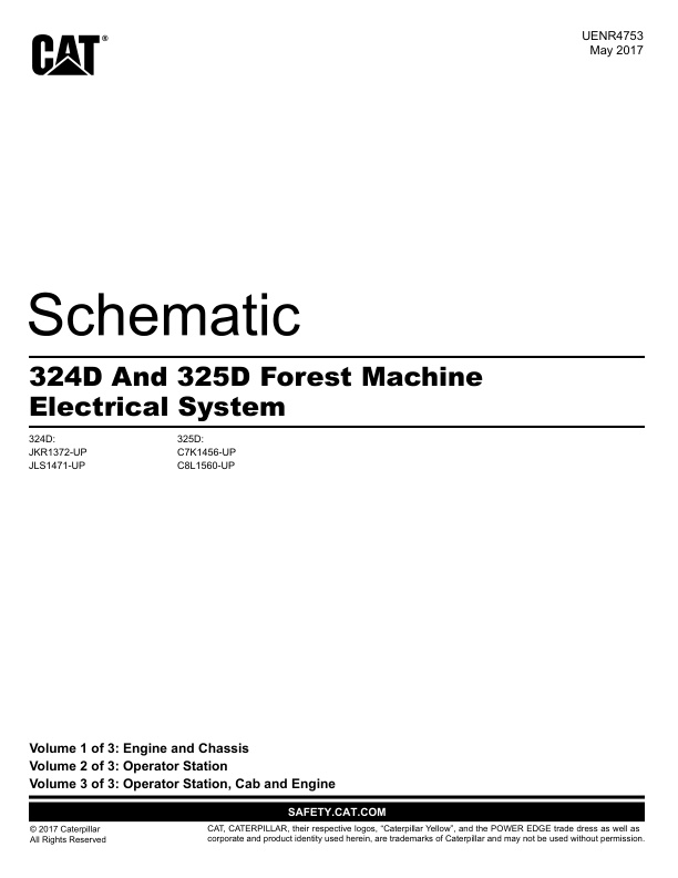 page_3 Schematic Caterpillar 324D And 325D Forest Machine Electrical System | UENR4753-00
