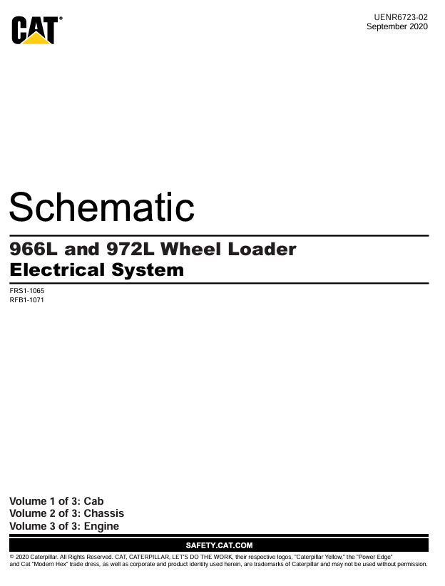 1 Schematic Caterpillar 966L and 972L Wheel Loader Electrical System | UENR6723-02
