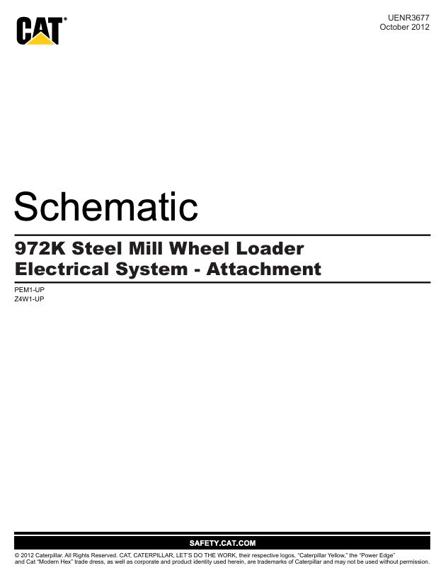 1 Schematic Caterpillar 972K Steel Mill Wheel Loader Electrical System – Attachment | UENR3677-00
