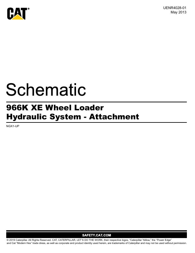 1 Schematic Caterpillar 966K XE Wheel Loader Hydraulic System – Attachment | UENR4028-01
