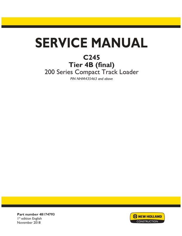 page_1 Service manual New Holland C245 Tier 4B (final) | 48174793