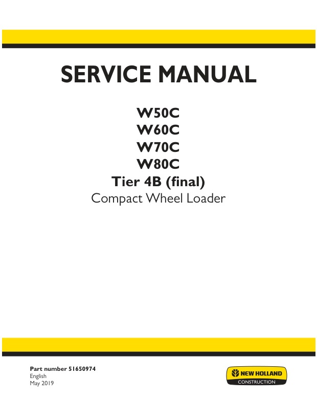 page_1 Service manual New Holland W50C, W60C, W70C, W80C Tier 4B (final) | 51650974