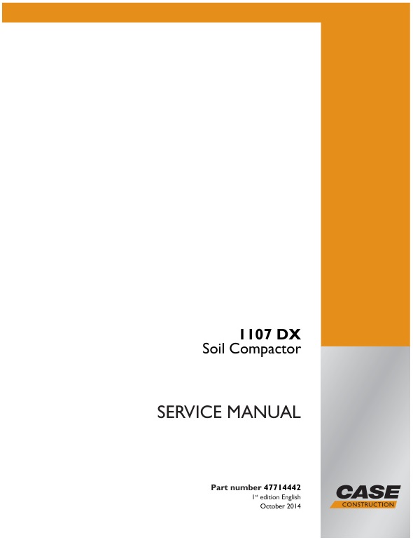 page_1 Service manual Case 1107DX Soil Compactor | 47714442