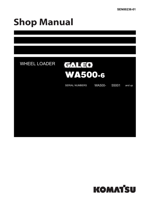 page_1 Service manual Komatsu WA500-6 55001 & Up | SEN00236-01