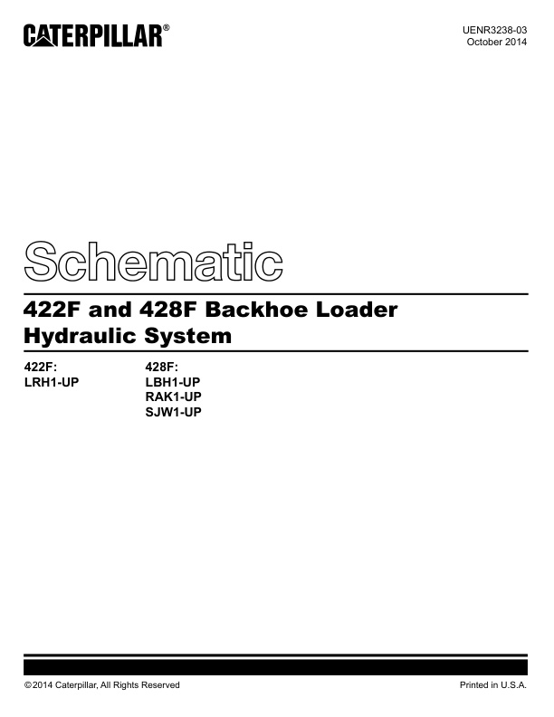 page_2 Schematic Caterpillar 422F and 428F Backhoe Loader Hydraulic System | UENR3238-03