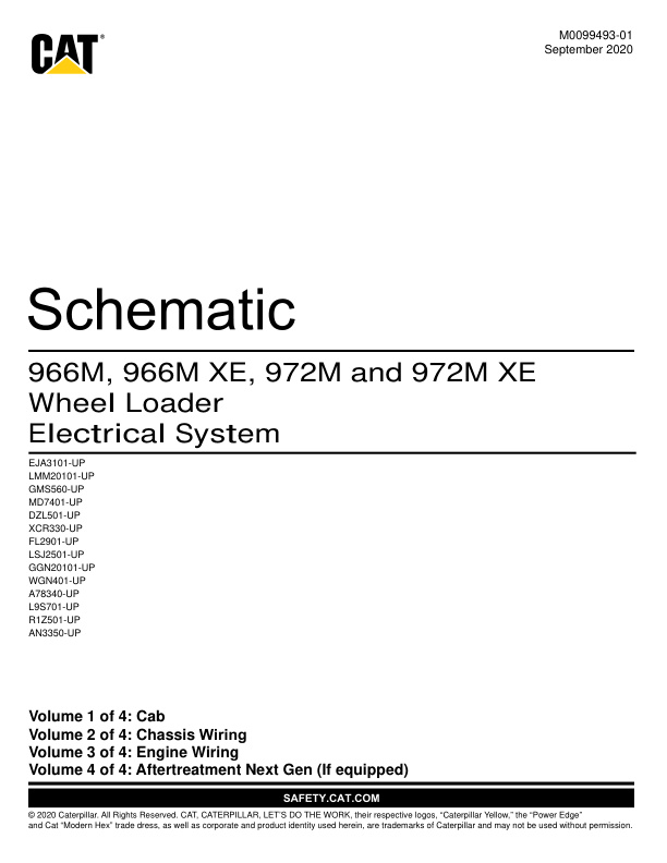 page_3 Schematic Caterpillar 966M, 966M XE, 972M and 972M XE Wheel Loader Electrical System | M0099493-01