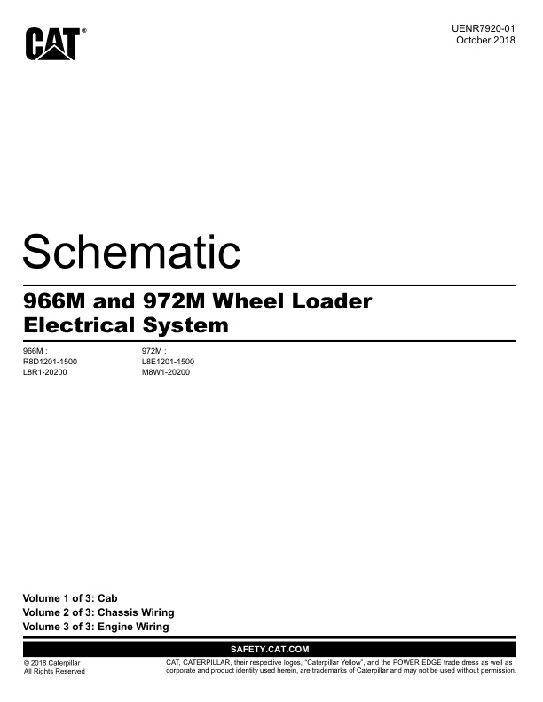 page_3 Schematic Caterpillar 966M and 972M Wheel Loader Electrical System | UENR7920-01