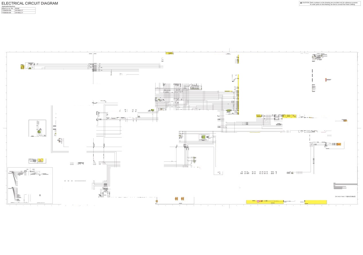 1 Electrical & Hydraulic Circuit Diagram Hitachi ZX160LC-7, ZX180LC-7 Hydraulic Excavator | TTDBZ50-EN