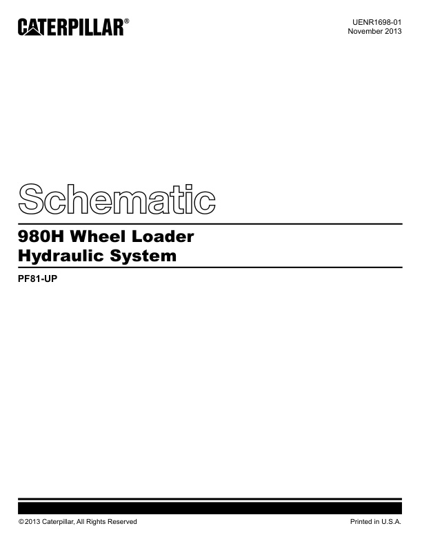 page_2 Schematic Caterpillar 980H Wheel Loader Hydraulic System | UENR1698-01