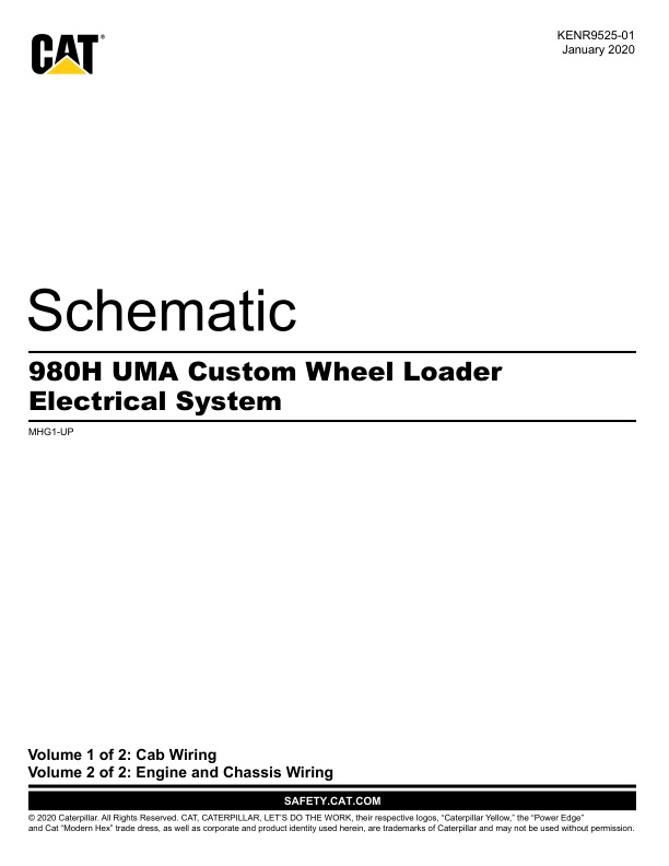 page_3 Schematic Caterpillar 980H UMA Custom Wheel Loader Electrical System | KENR9525-01