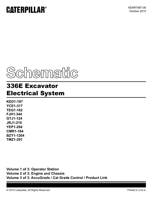 page_3 Schematic Caterpillar 336E Excavator Electrical System | KENR7987-06