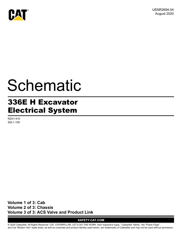 page_3 Schematic Caterpillar 336E H Excavator Electrical System | UENR2694-04
