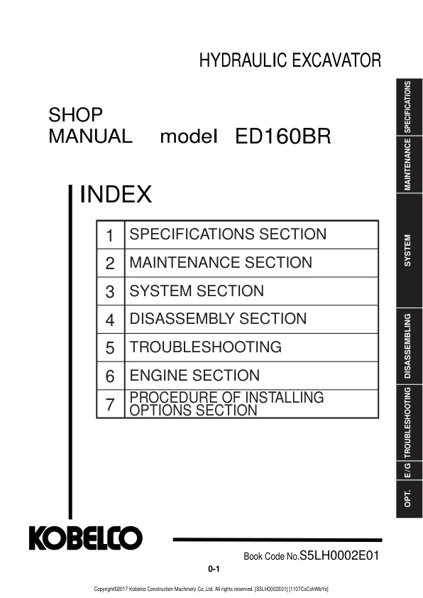 page_1 Service manual Kobelco ED160BR Excavator | S5LH0002E01