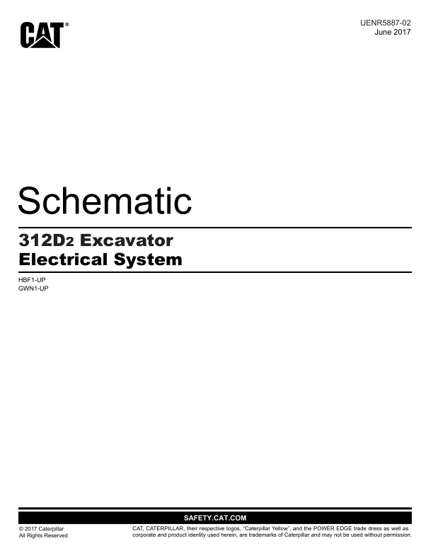 page_3 Schematic Caterpillar 312D2 Excavator Electrical System | UENR5887-02