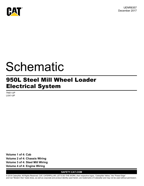 page_3 Schematic Caterpillar 950L Steel Mill Wheel Loader Electrical System | UENR8357-00